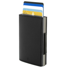 Ögon Cascade Zipper Wallet Kartenetui RFID-safe mit Münzfach Titanium-Schwarz