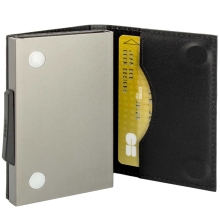 Ögon Cascade Zipper Wallet Kartenetui RFID-safe mit Münzfach Titanium-Schwarz