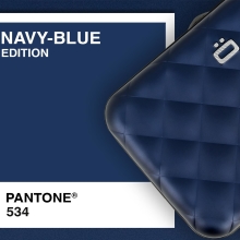 Ögon Quilted Button Card Holder Kartenetui RFID-safe Navy Blau