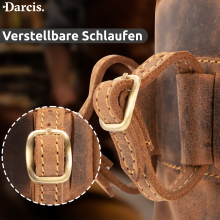 Darcis Fahrradtasche Leder - Satteltasche mit 2 Schlaufen Braun