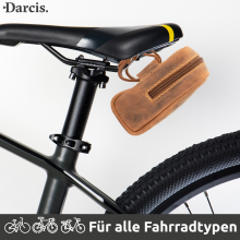 Darcis Fahrradtasche aus Leder in Braun - Satteltasche mit 2 Schlaufen - Langlebig und robust durch unser Rindsleder - Ideale Rennradtasche - Vintage Style