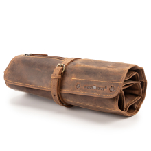 Darcis Vintage Werkzeugtasche Braun aus hochwertigem Rindsleder für Oldtimer/ATV