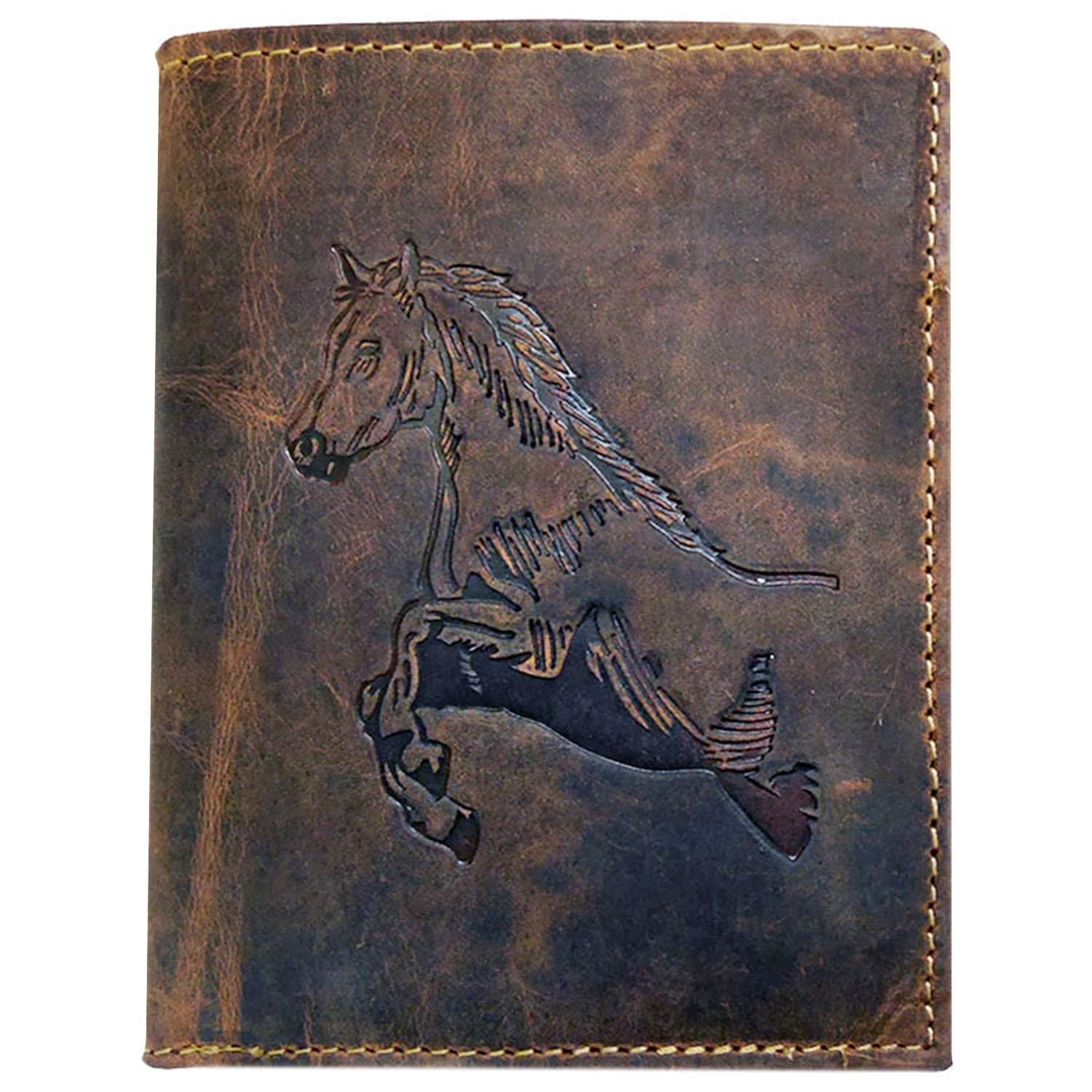 Greenburry Vintage 1701-Horse Leder Geldbeutel mit Münzfach