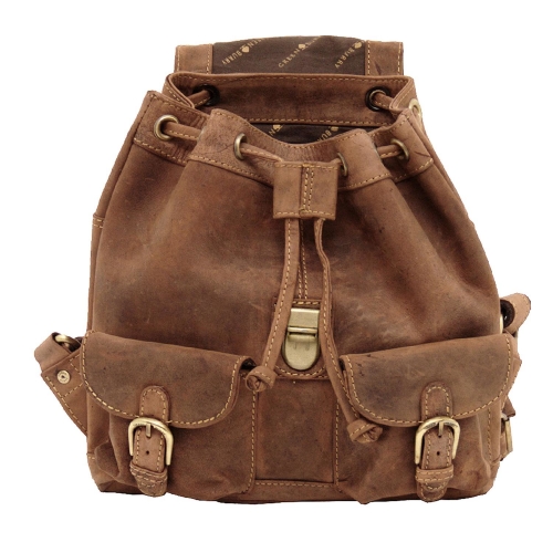 Greenburry Vintage Leder Daypack – Modischer Rucksack Aus Leder Im Retro-Design (Modell 1711M-25)