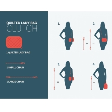 Ögon Quilted Lady Bag Clutch Schultertasche RFID-safe für Damen