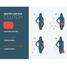 Ögon Quilted Lady Bag Clutch Schultertasche RFID-safe für Damen Rot