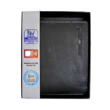 Greenburry Vintage 1705-RFID-20 Leder Geldbeutel mit Münzfach Schwarz RFID-Safe