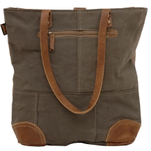 Sunsa Handcrafted 51694 Vintage Schultertasche aus Canvas und Leder für Damen