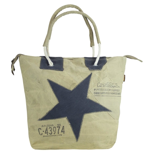 Sunsa 51868 Vintage Shopper Schultertasche aus Canvas für Damen