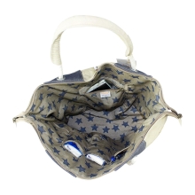 Sunsa 51868 Vintage Shopper Schultertasche aus Canvas für Damen