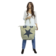 Sunsa 51868 Vintage Shopper Schultertasche aus Canvas für Damen