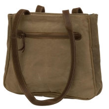 Sunsa Original 51903 Vintage Schultertasche aus Canvas und Leder für Damen