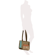 Sunsa Original 51903 Vintage Schultertasche aus Canvas und Leder für Damen