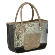 Sunsa Vintage 51912 Handtasche aus Canvas, Leder und Fell...