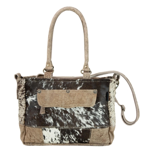 Sunsa Vintage 91054 Schultertasche aus Leder und Fell