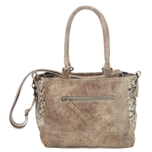 Sunsa Vintage 91054 Schultertasche aus Leder und Fell